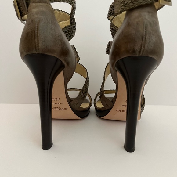 Jimmy Choo woven olive sandal with box and bag - Picture 3 of 4